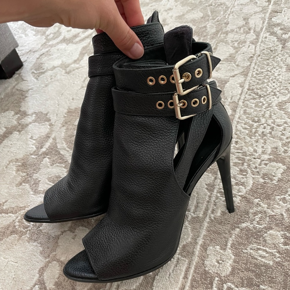 Burberry Black Open Toe Ankle Boots,size 37,5, used, in great condition. No box.